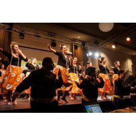 Student dance performance at Akamai XIV