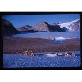 On the glacier edge looking for a route off the ice