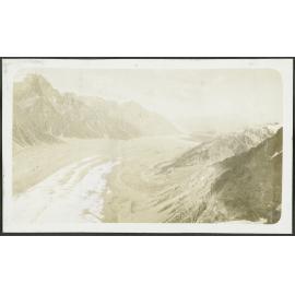 Looking down the Tasman Glacier from the Haast Hut