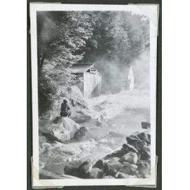 Bath houses. [Photograph of exterior of bath houses.]