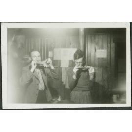 Barney Butchers and Alec McLeod feeding their respective faces