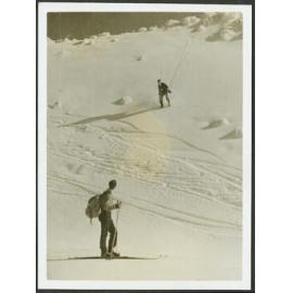 Barney Butchers watches Barry Jones glissading