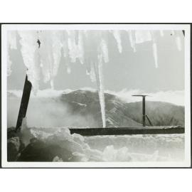 Looking north through the trig at the summit of Mt. Holdsworth