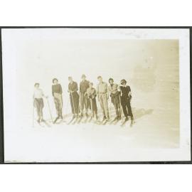 Temple Basin. [Image of a group of people on their skis, in the snow.]