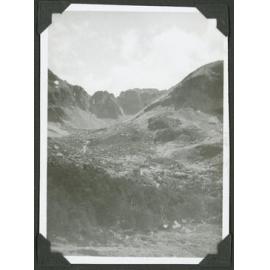 Top Camp, Travers Valley. 4000ft. Travers - Sabine Pass on skyline - 6000ft