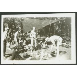 Breakfast. Advance party at BaseCamp