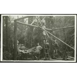 Putting in the ridge pole