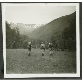 Tramping up valley [to Rawle Hut]