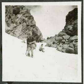 Jack & Halsie glissading after first attempt on Faerie Queen