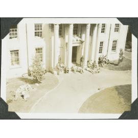 Sunbathing outside of Weir House