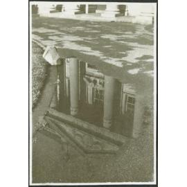 Main entrance reflected