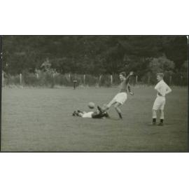 S. (Lou) Lockhart misses one of the seven goals