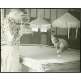 R. Fletcher and P. Chamberlain having a little relaxation in the Rec. Room.
