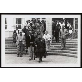 Rangitāne manuhiri arrive for whatu burying ceremony