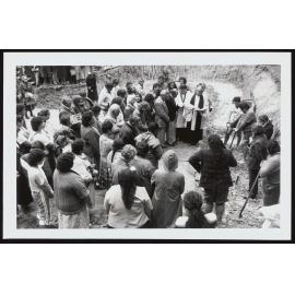 The burial of the whatu for the foundations of the Marae