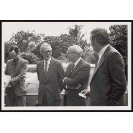 Malcolm Smith, W. E. Dasent (Pro V Chancellor), Professor D. Walker, unknown
