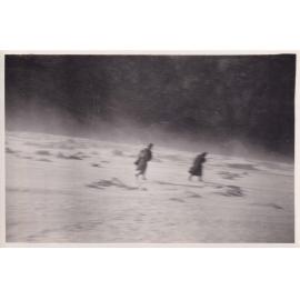 Two people crossing the Yellow river