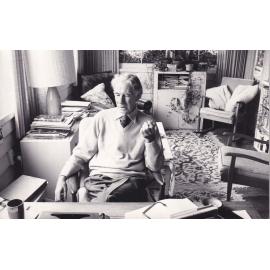 James Bertram at his desk in Belmont