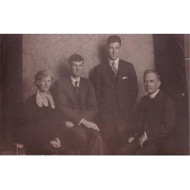 Bertram family group: Evelyn, Bruce, James, and Reverand Ivo Bertram
