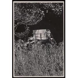 Trumpeter playing at sod-turning ceremony for the new Music Buildings