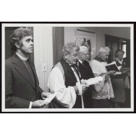 Rev. John Murray, Rt. Rev. Edward Norman, Commissioner L.A. Goffin and Rt. Rev. Msgr. John Durham and a woman 