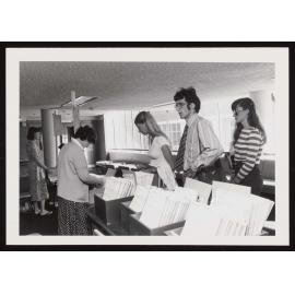 Students queuing up to collect enrolment forms