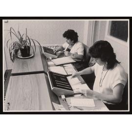 Sharon Lewis and Geraldine Simspon with the new PABX consoles