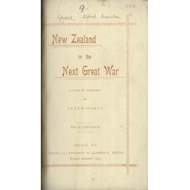 New Zealand in the Next Great War