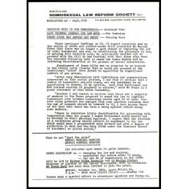 Homosexual Law Reform Society Newsletter 46 - Sept. 1979