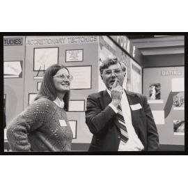 Professor Walcott and student Patricia Wells at the RSES opening