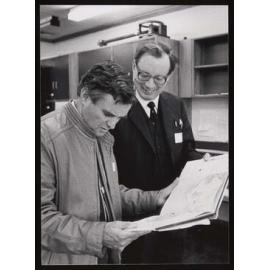 Dr John Harper and a visitor at the RSES opening