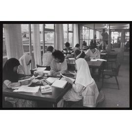 Students studying in the library