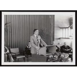 Speaker at a graduation ceremony at the Union Hall