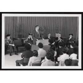 The Minister of Immigration, Mr Aussie Malcom, delivering the graduation address (3)