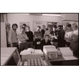 Dr John Kikkert and others with the new XRF Spectrometer