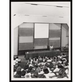 Lecturer and students in a lecture theatre (2)
