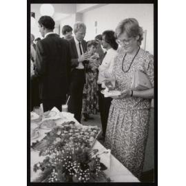 Woman at the buffet at the University Union AGR Catering Opening