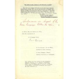 Koro Dewes Māori Language Petition Submission, 1972