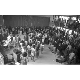 Te Reo Māori Society teaching students waiata ā-ringa in Student Union Hall