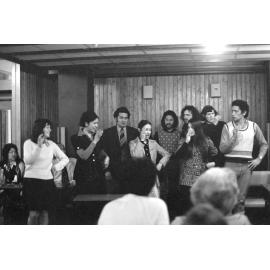 Te Reo Māori Society members waiata at Koro Dewe's farewell