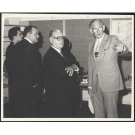Chancellor K.B. O'Brien, Keith Holyoake and Head of School Gerd Block