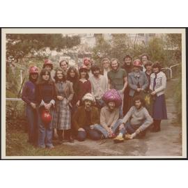 Class of 1977 outside of School of Architecture 91 Kelburn Parade