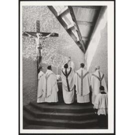Group of priests inside Futuna chapel