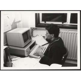 Ian van der Werff at computer 