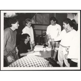 Group of Architecture students with soil samples