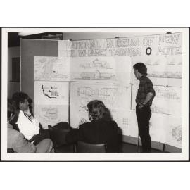 Student presenting project on the National Museum of New Zealand