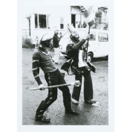 Two Architecture students taking part in Bastille Day celebrations