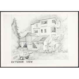 Sketch drawing of proposal to upgrade 91 Kelburn Parade