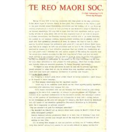 Te Reo Māori Society discussion paper, 1975