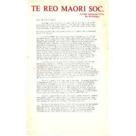 Te Reo Māori Society Newsletter, 1973